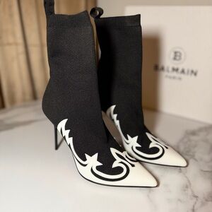 Balmain 100mm Western Sock Boots